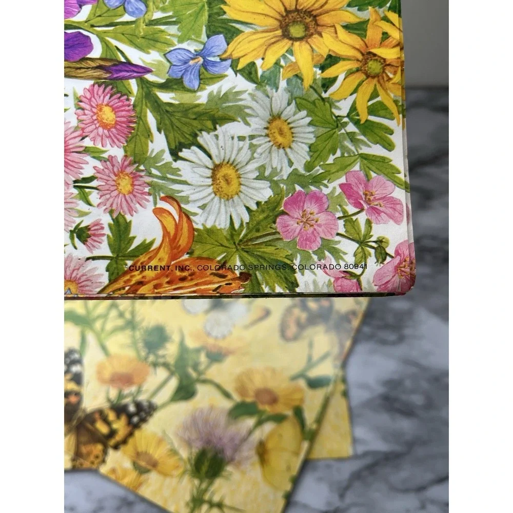 Current Vtg Gift Wrap Set Of 4 24 X 30, Monarch Butterflies, Flowers‎